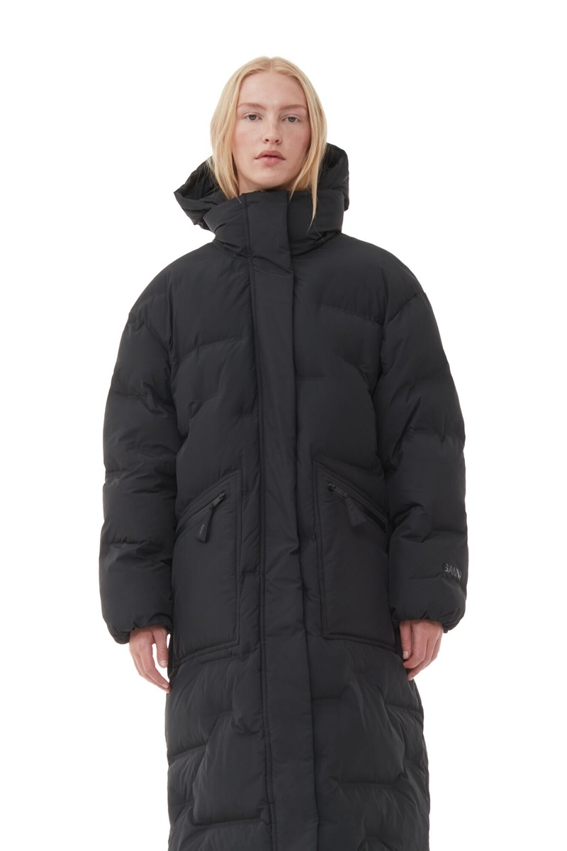 Ganni Oversized Soft Puffer Mäntel Schwarz | KPSBL8916