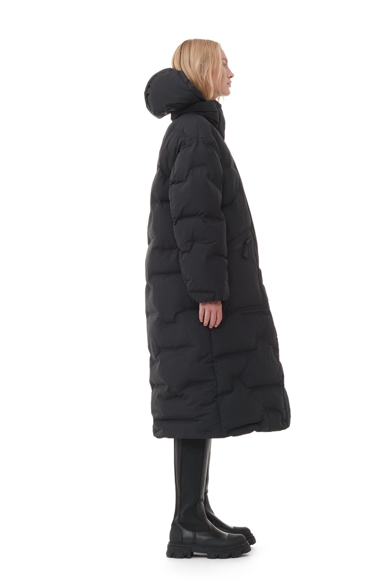 Ganni Oversized Soft Puffer Mäntel Schwarz | KPSBL8916