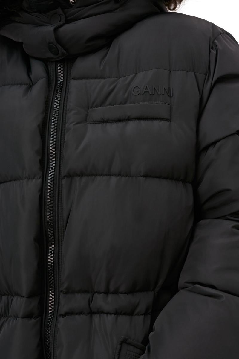 Ganni Oversized Tech Puffer Midi Jacken Schwarz | NCWQT1976