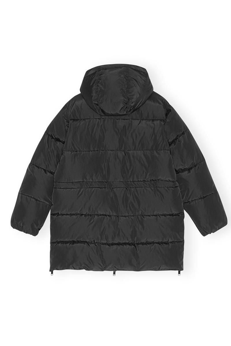 Ganni Oversized Tech Puffer Midi Jacken Schwarz | NCWQT1976