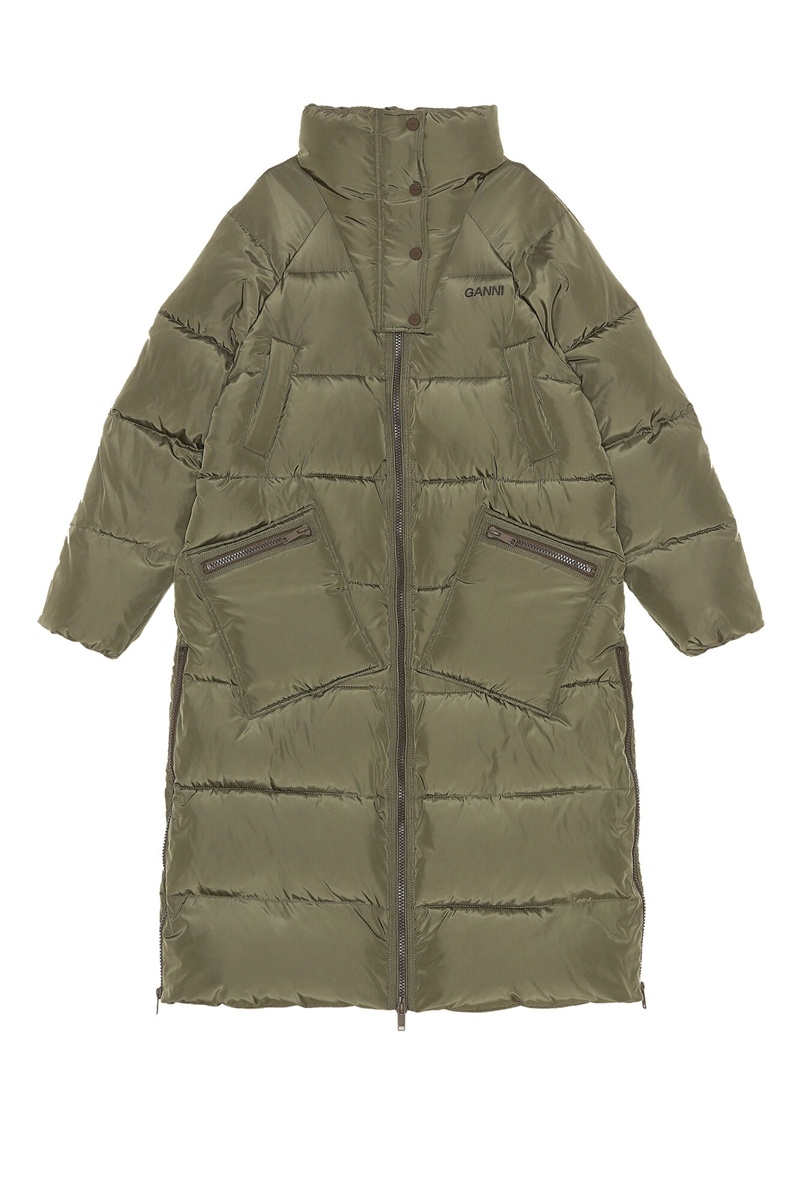 Ganni Oversized Tech Puffer Mäntel Olivgrün | AKTQL3257