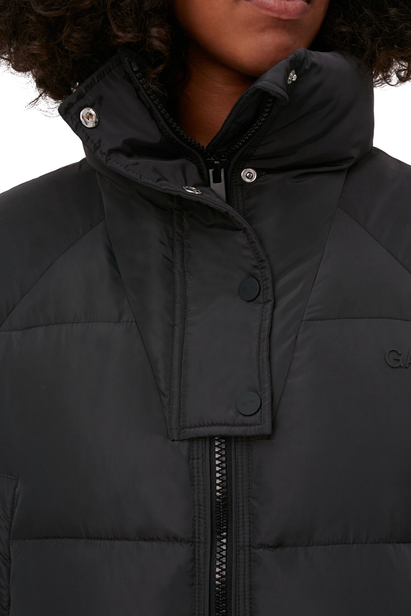 Ganni Oversized Tech Puffer Mäntel Schwarz | FHBTL2615