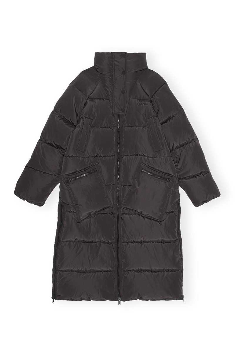 Ganni Oversized Tech Puffer Mäntel Schwarz | FHBTL2615