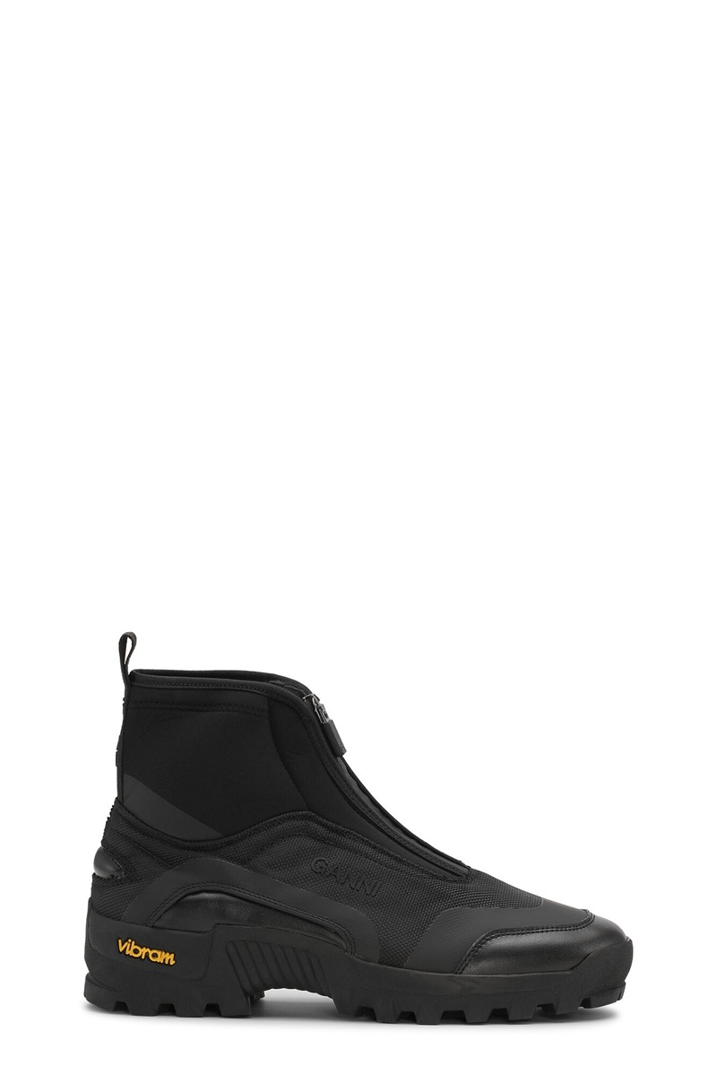 Ganni Performance High Zip Sneakers Schwarz | KXWZD7230