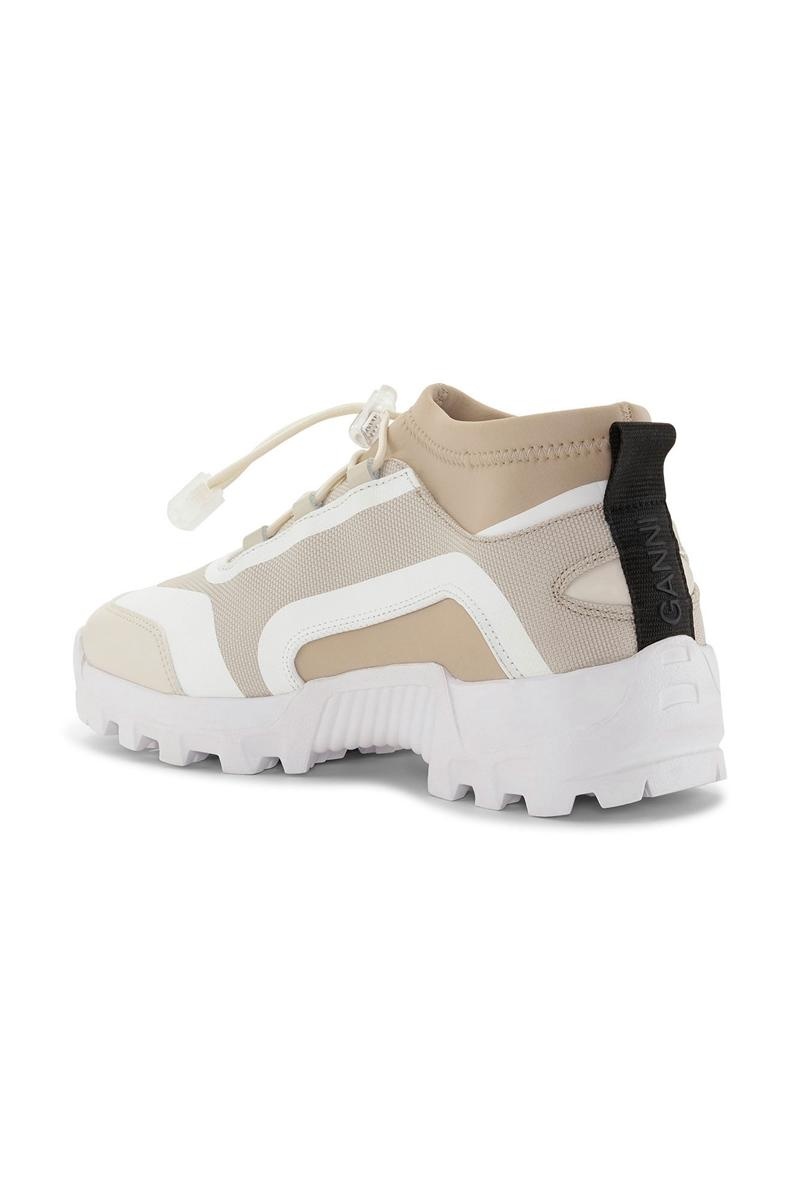 Ganni Performance Neoprene Sneakers Weiß Braun | ZBXWI2091