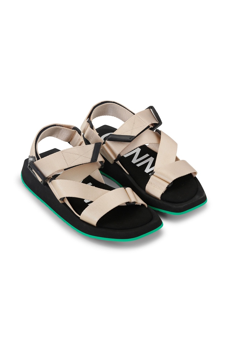 Ganni Performance Webbing Sandalen Grau | CVYZS2603