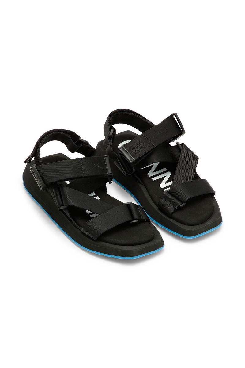 Ganni Performance Webbing Sandalen Schwarz | TRJGV2594