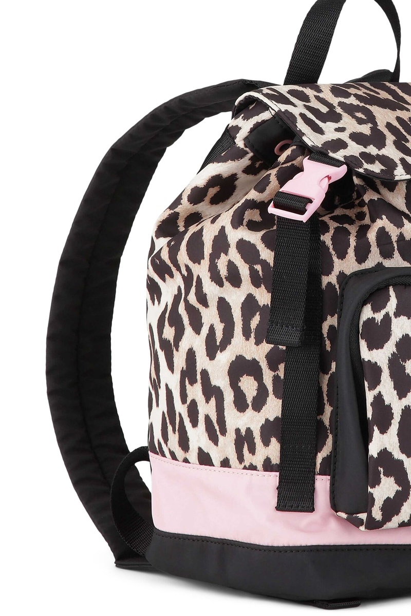 Ganni Recycled Mini Rucksäcke Leopard | UVKPD5304