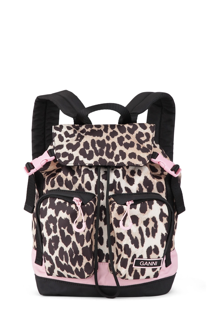 Ganni Recycled Mini Rucksäcke Leopard | UVKPD5304