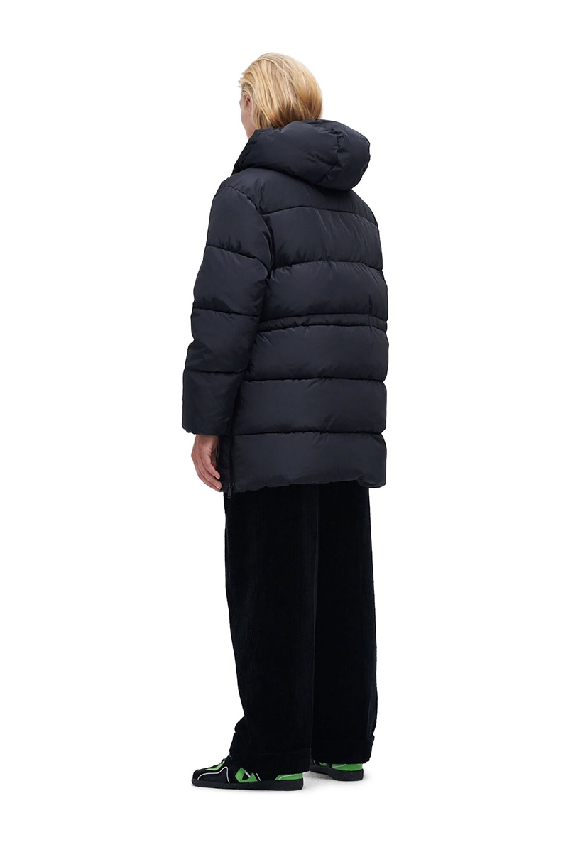 Ganni Recycled Polyester Oversized Puffer Midi Jacken Navy | YASRW1026