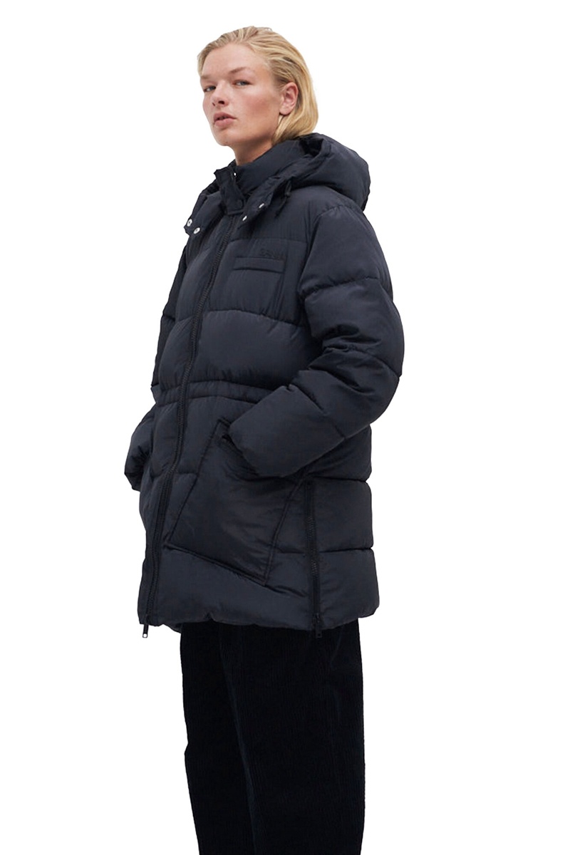 Ganni Recycled Polyester Oversized Puffer Midi Jacken Navy | YASRW1026