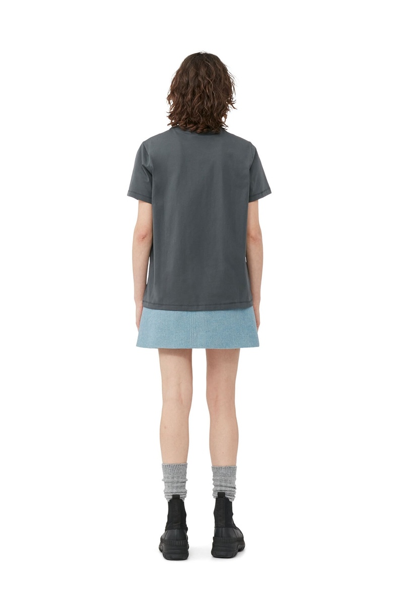 Ganni Relaxed Bee T-shirts Grau | DCTVK3896