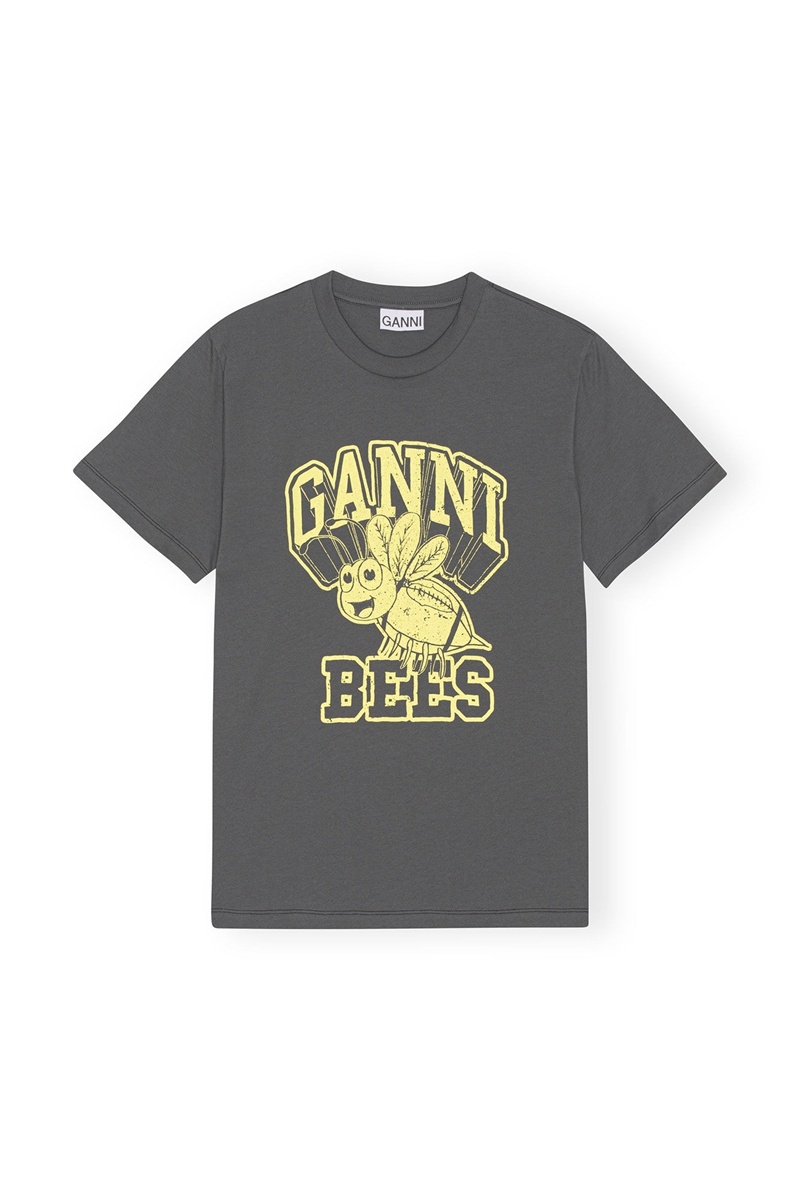 Ganni Relaxed Bee T-shirts Grau | DCTVK3896