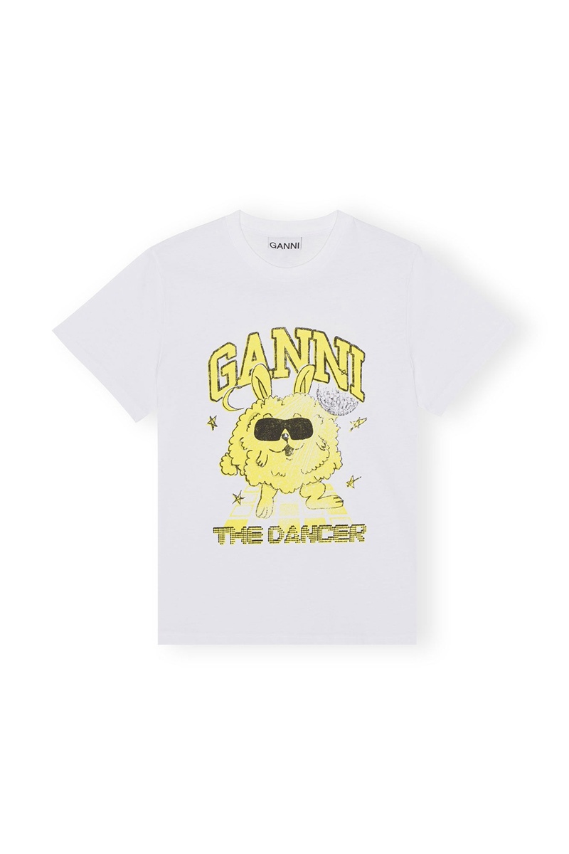 Ganni Relaxed Dance Bunny T-shirts Weiß | ILAED5701