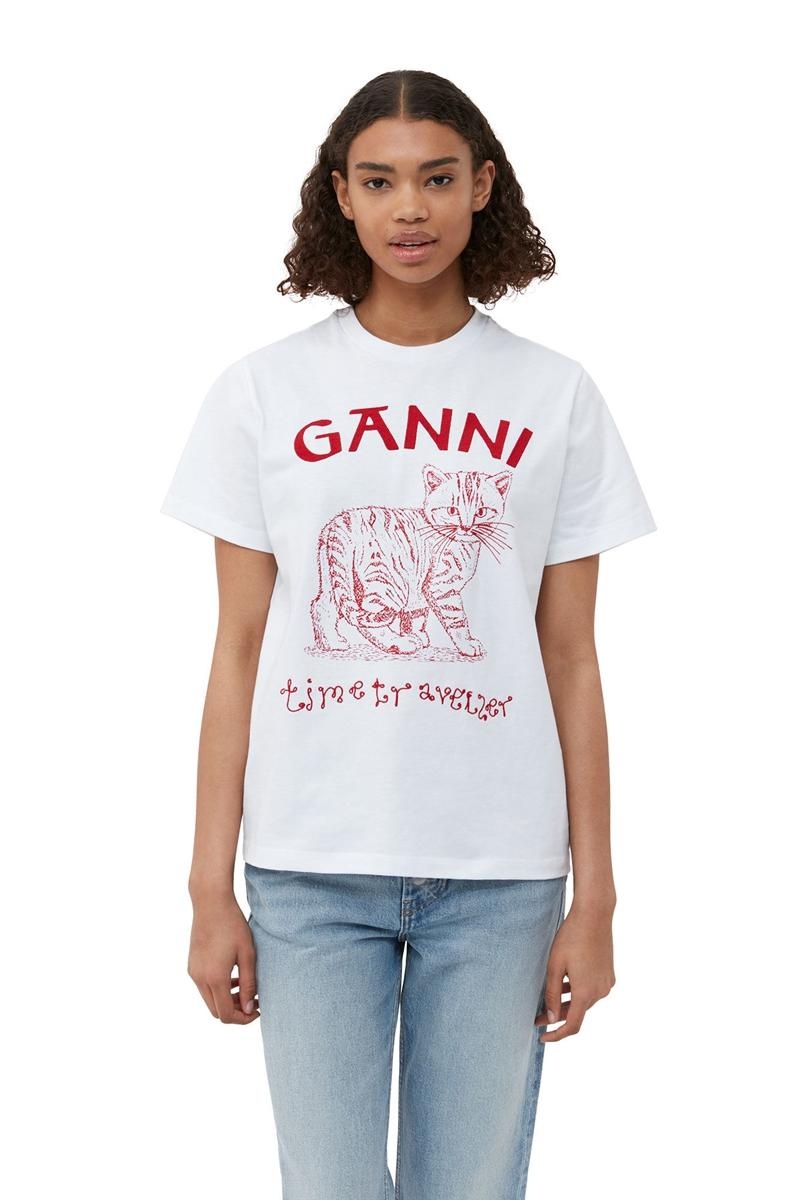 Ganni Relaxed Future T-shirts Weiß | TWAHX8319