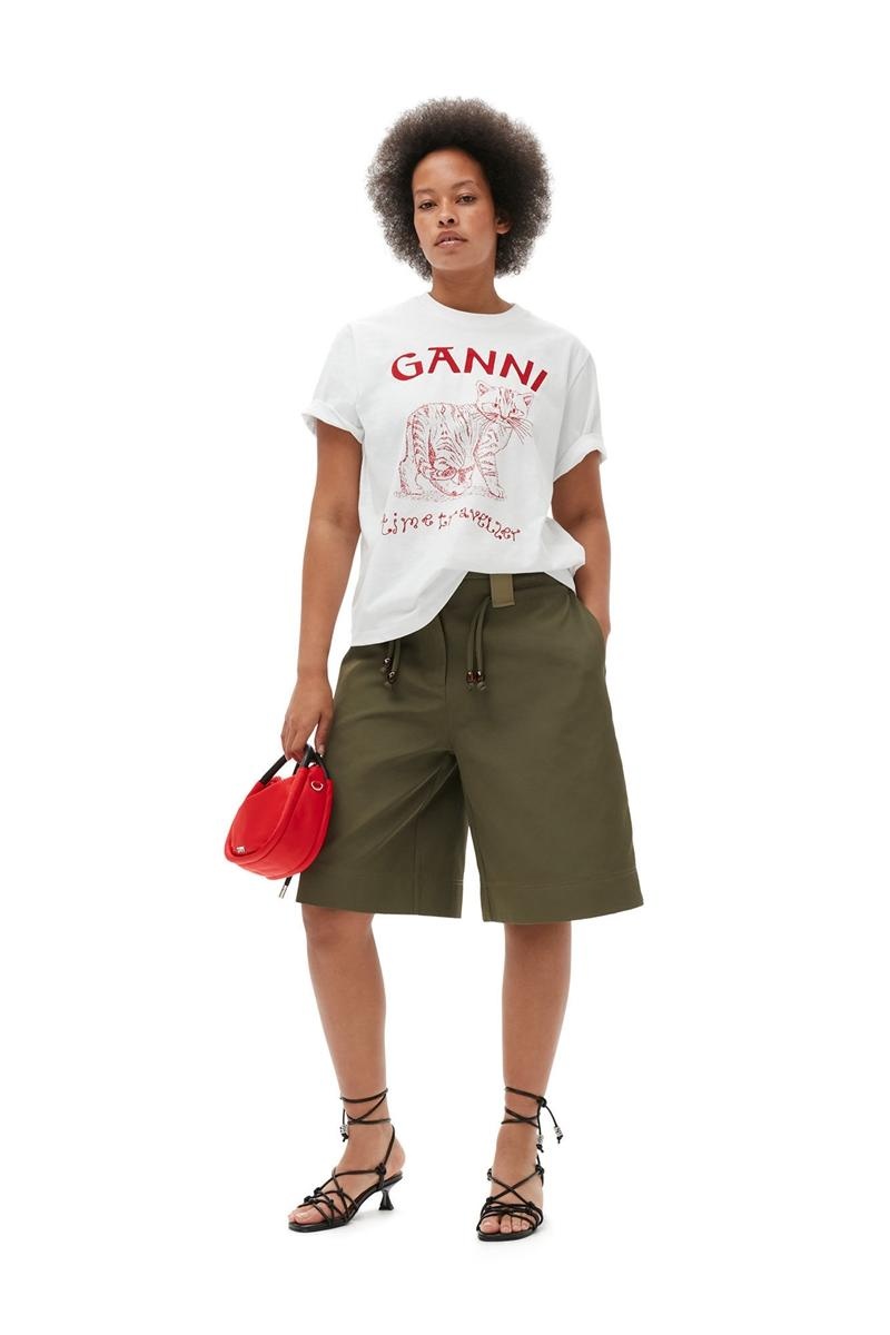 Ganni Relaxed Future T-shirts Weiß | TWAHX8319