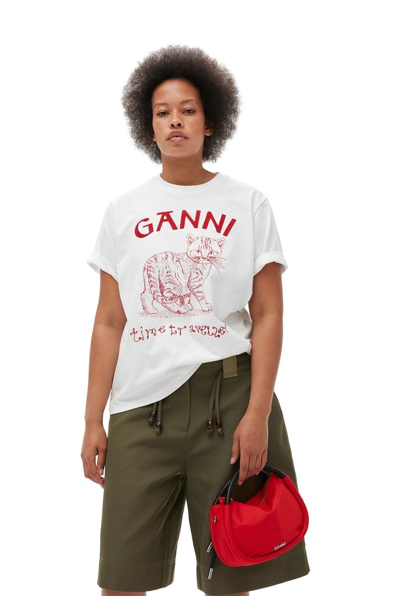 Ganni Relaxed Future T-shirts Weiß | TWAHX8319