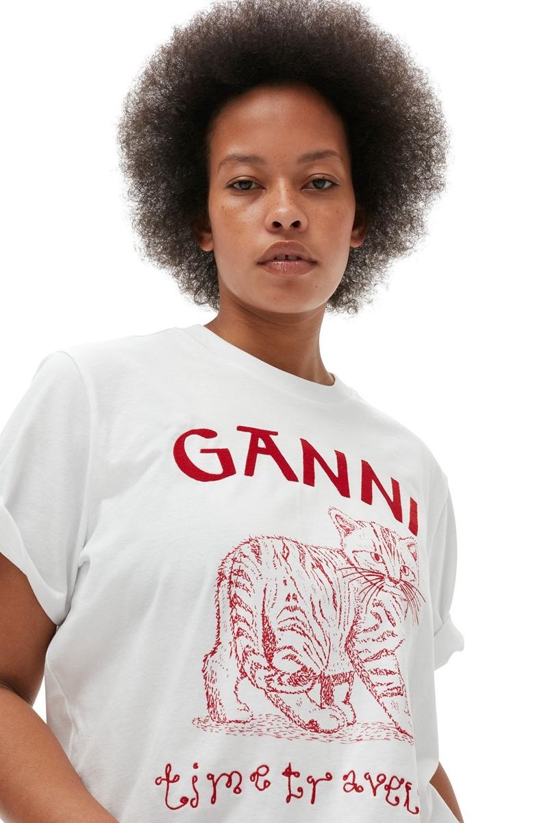 Ganni Relaxed Future T-shirts Weiß | TWAHX8319