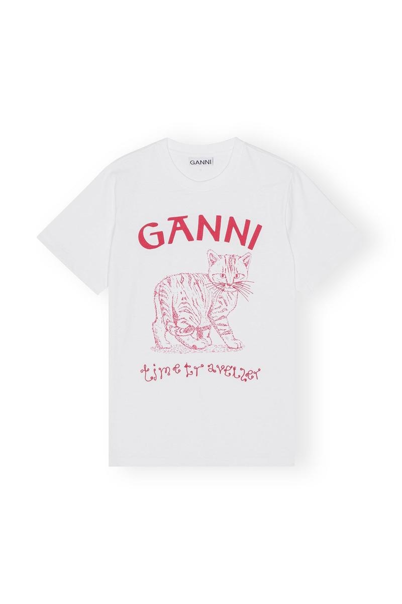 Ganni Relaxed Future T-shirts Weiß | TWAHX8319