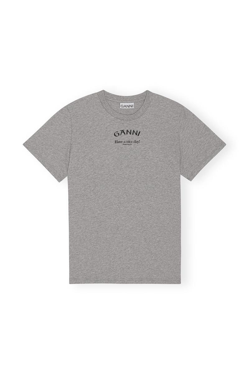 Ganni Relaxed O-neck T-shirts Grau | XQBYR9156