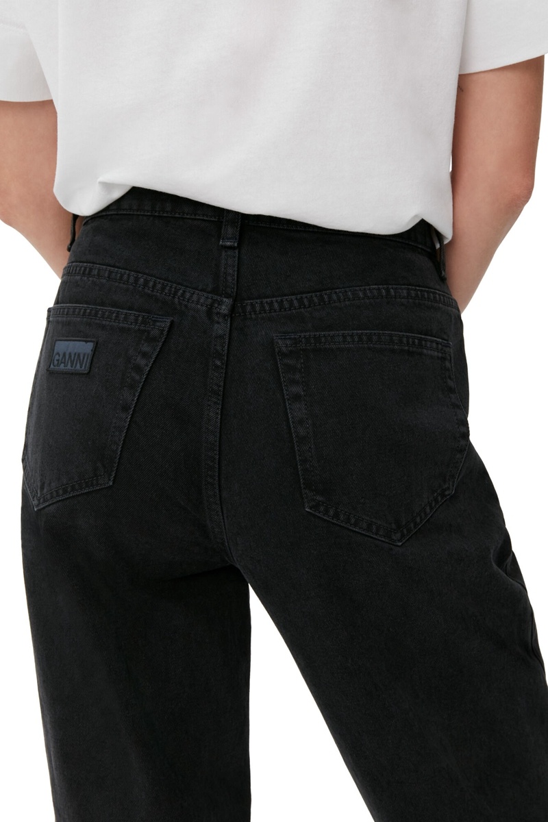 Ganni Rigid Denim Rigid Denim Figni Jeans Schwarz | QGWKP3487