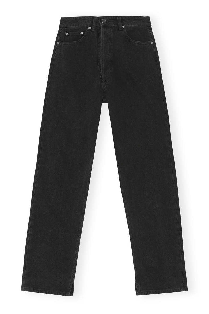 Ganni Rigid Denim Rigid Denim Figni Jeans Schwarz | QGWKP3487