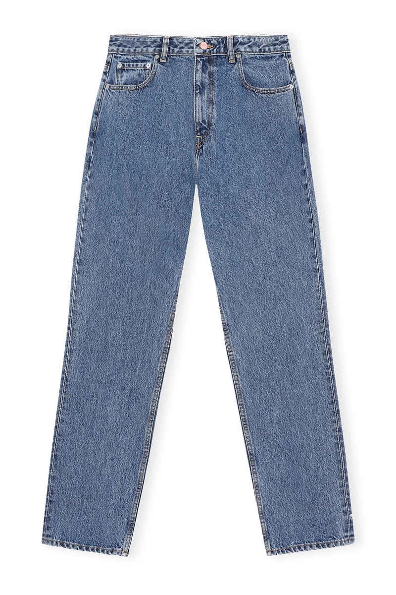 Ganni Rigid Denim Swigy Jeans Blau Grau | PDYZF2394