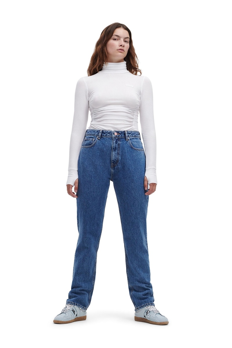 Ganni Rigid Denim Swigy Jeans Blau Grau | PDYZF2394