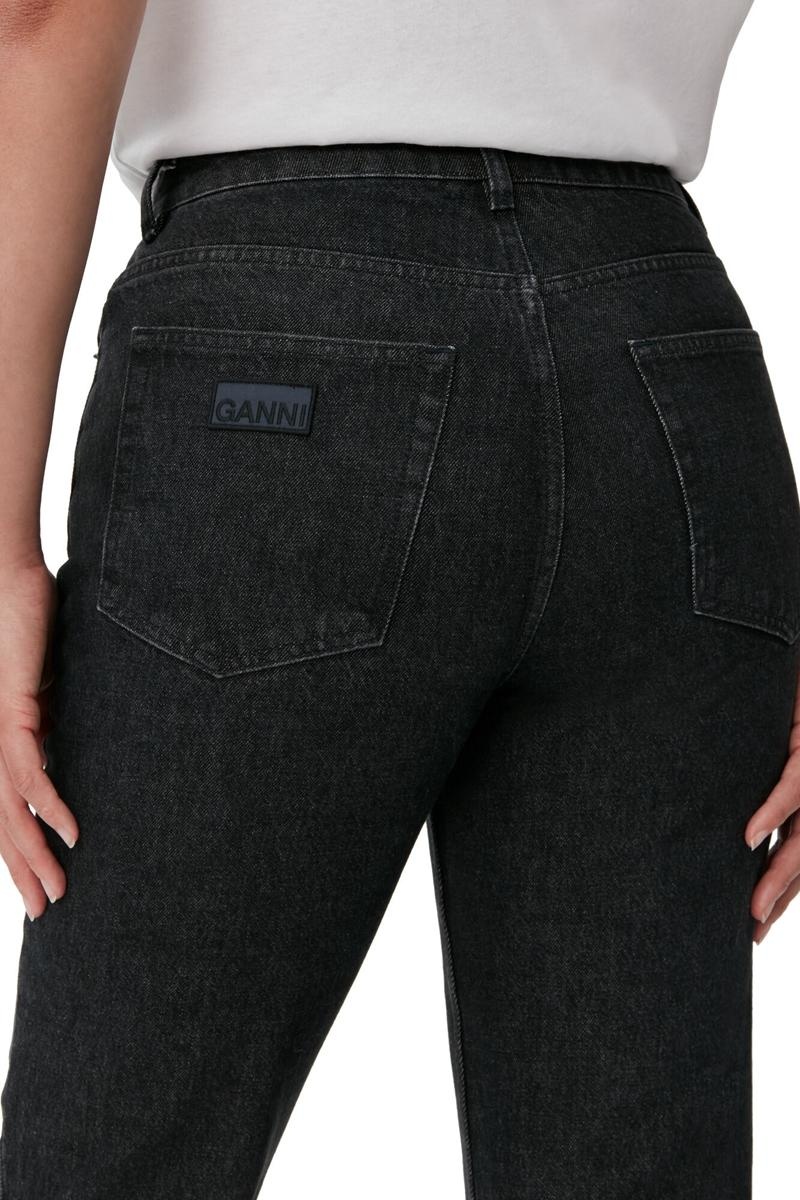 Ganni Rigid Denim Swigy Jeans Schwarz Weiß Grau | ROTUG1962