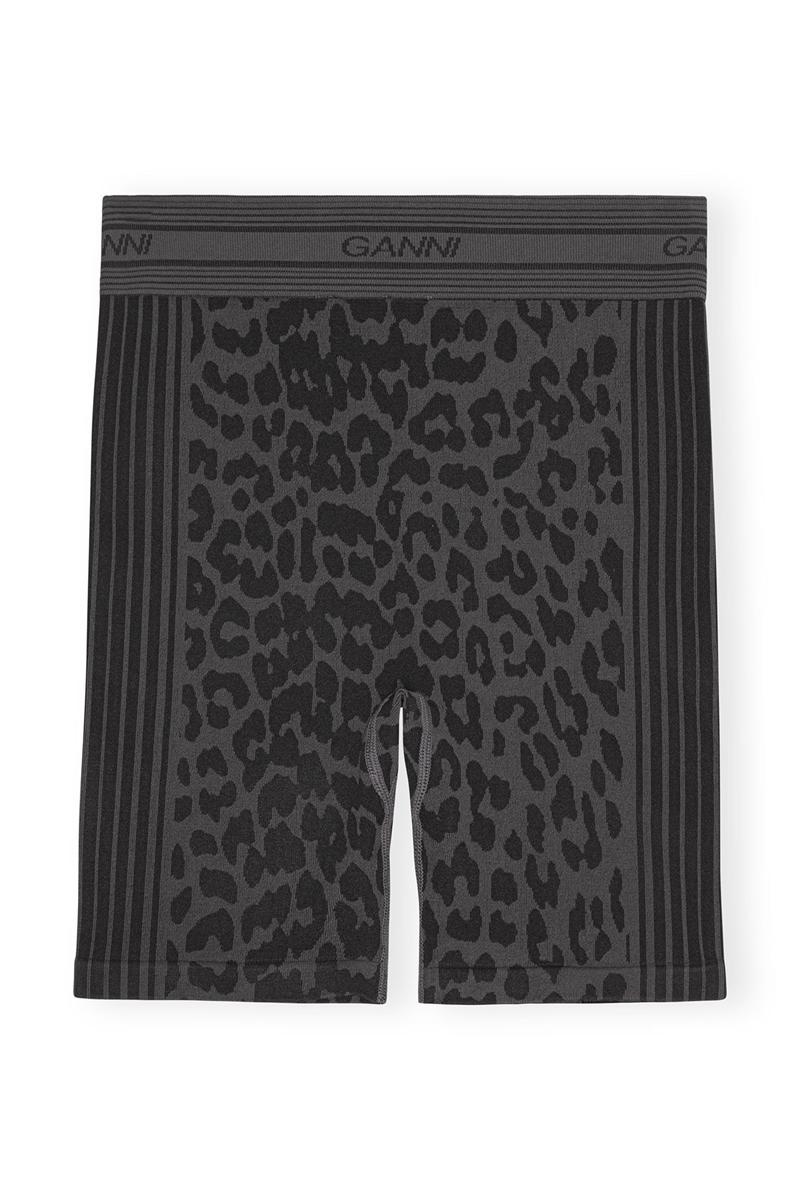 Ganni Seamless Jacquard Kurze Hose Schwarz | JBDPA3675