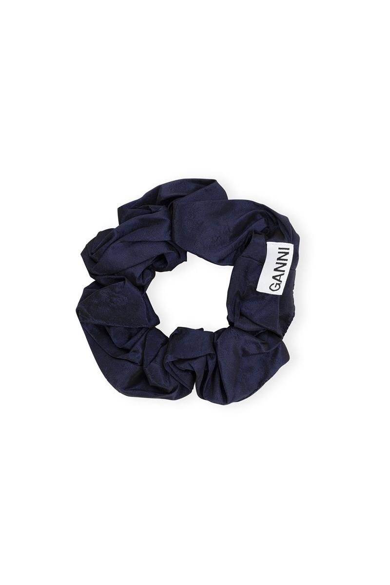 Ganni Shiny Taffeta Scrunchie Haarschmuck Blau | TPEBV1352