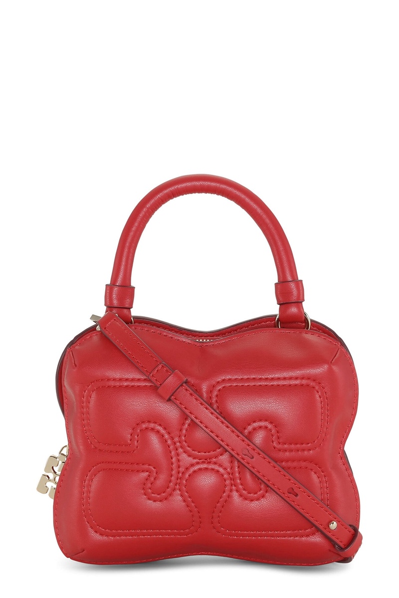 Ganni Small Butterfly Crossbody Tasche Rot | LVWZX0179