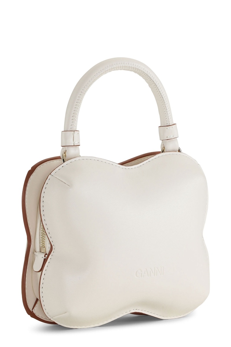 Ganni Small Butterfly Crossbody Tasche Weiß | HDOXP9836