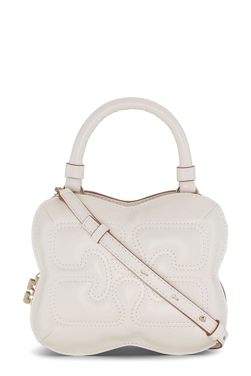 Ganni Small Butterfly Crossbody Tasche Weiß | HDOXP9836