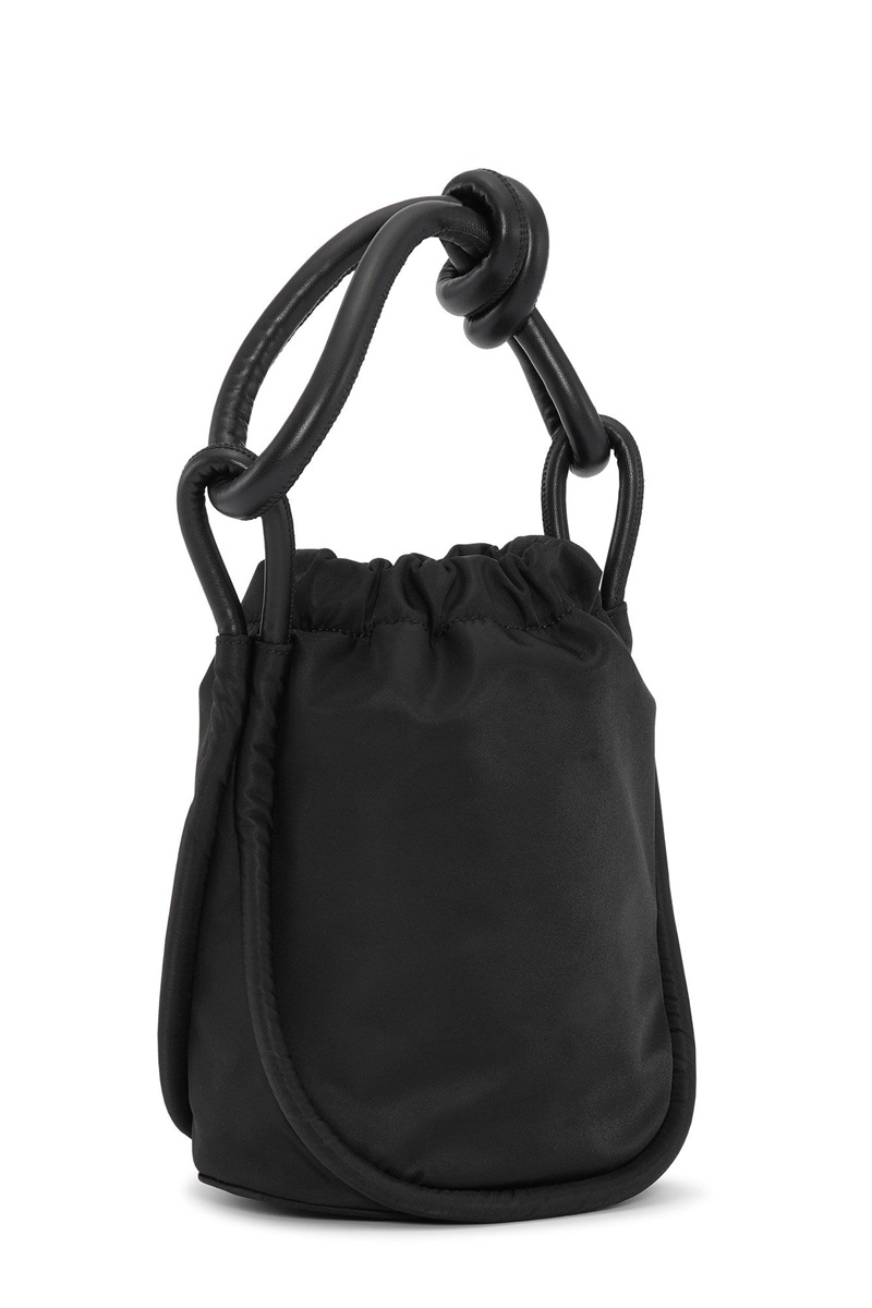 Ganni Small Knot Bucket Shoulder bag Schwarz | PZTCM6913