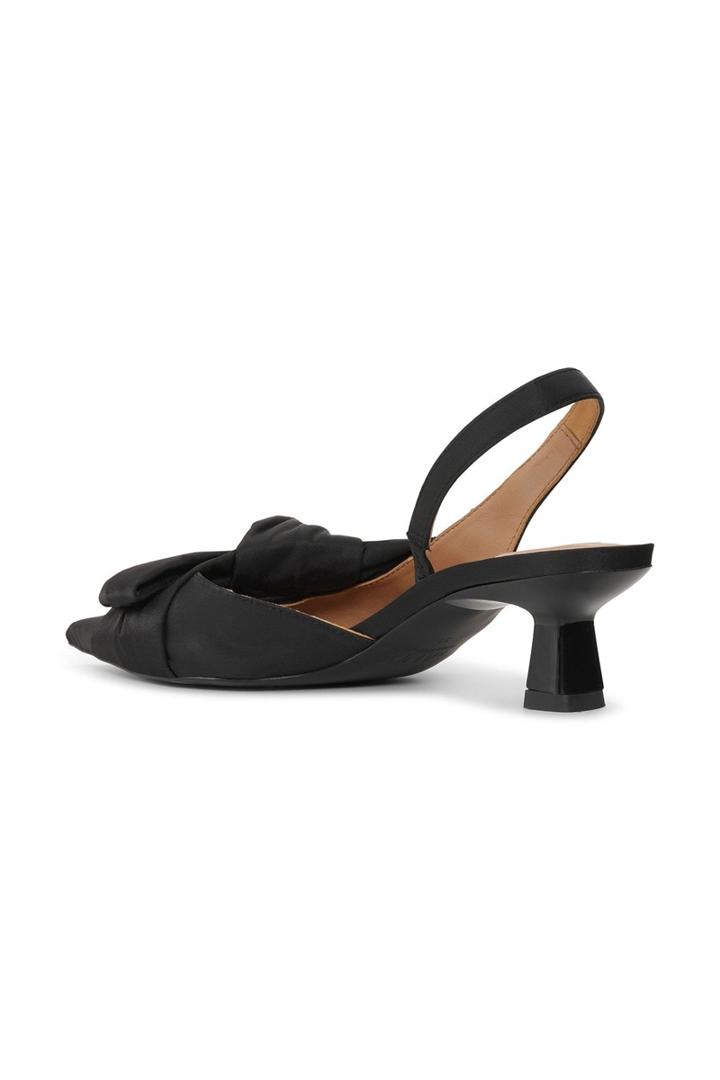 Ganni Soft Bow Slingback Pumps Hohe Schuhe Schwarz | AVNCY7349