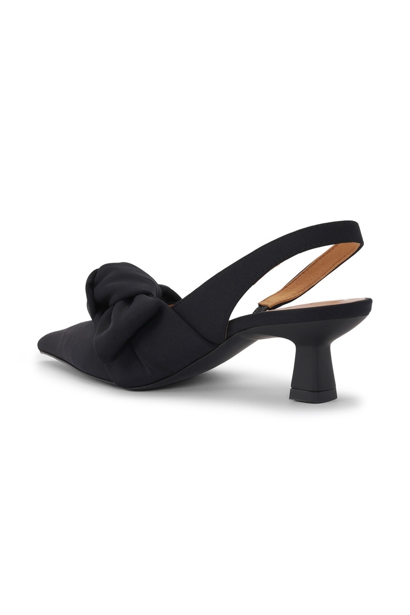 Ganni Soft Bow Slingback Pumps Hohe Schuhe Schwarz | ALHKR3518