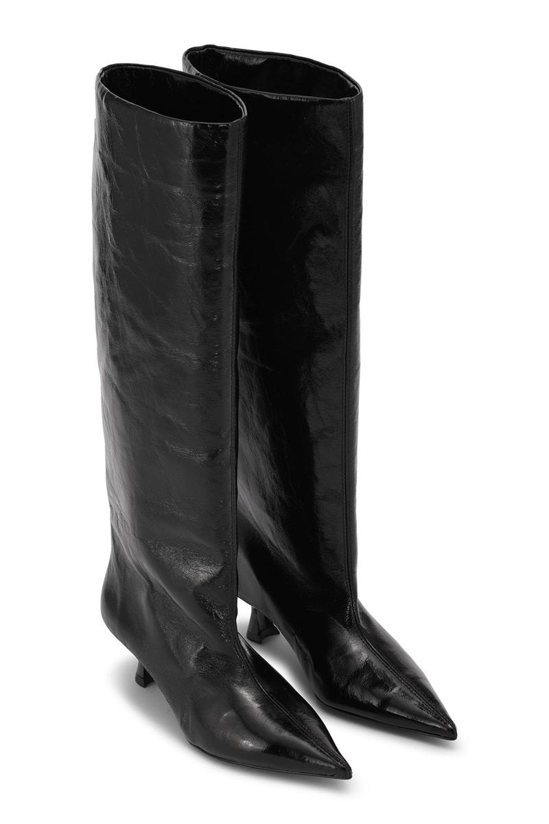 Ganni Soft Slouchy High Shaft Stiefel Schwarz | OCRYX4372