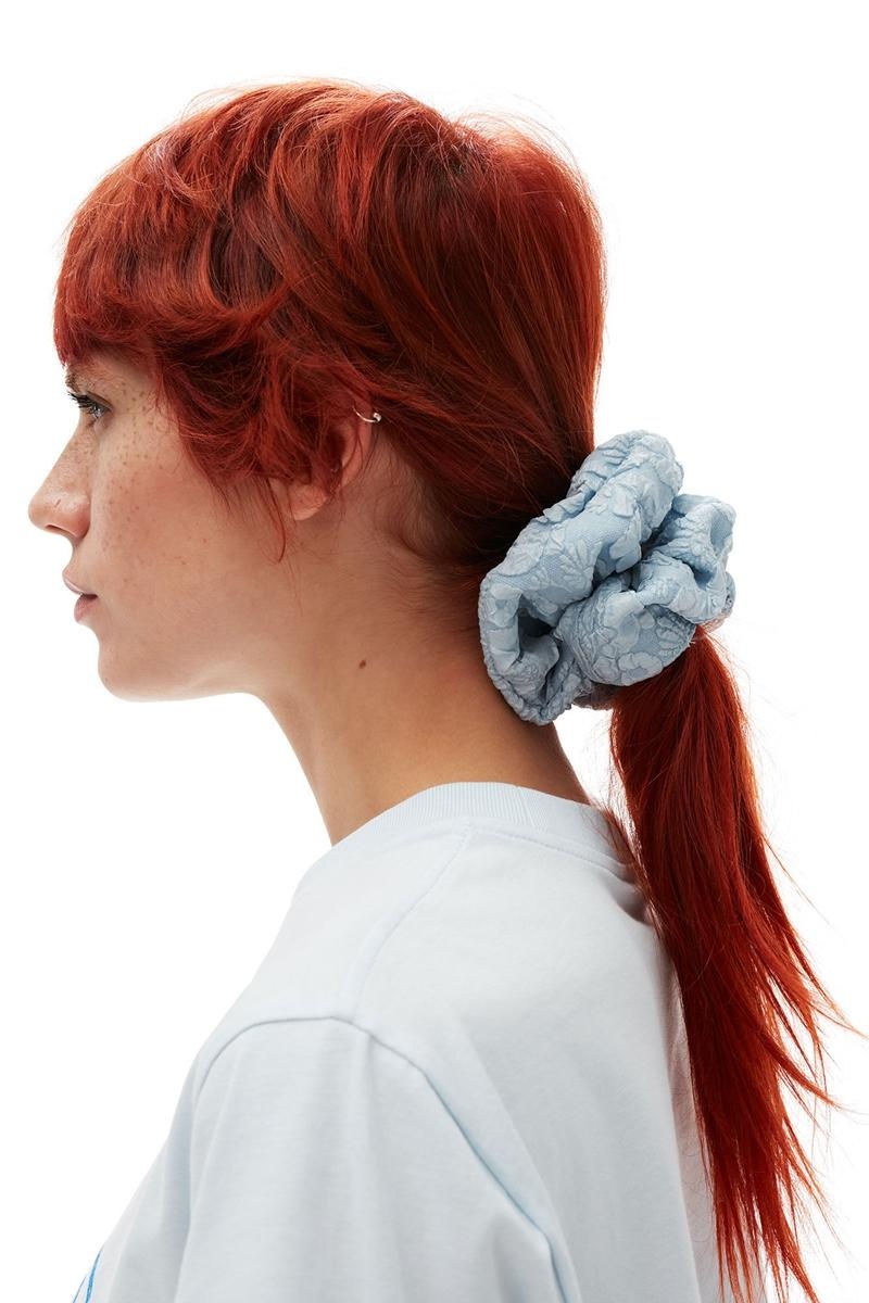 Ganni Stretch Jacquard Scrunchie Haarschmuck Blau | ZRHVK6580