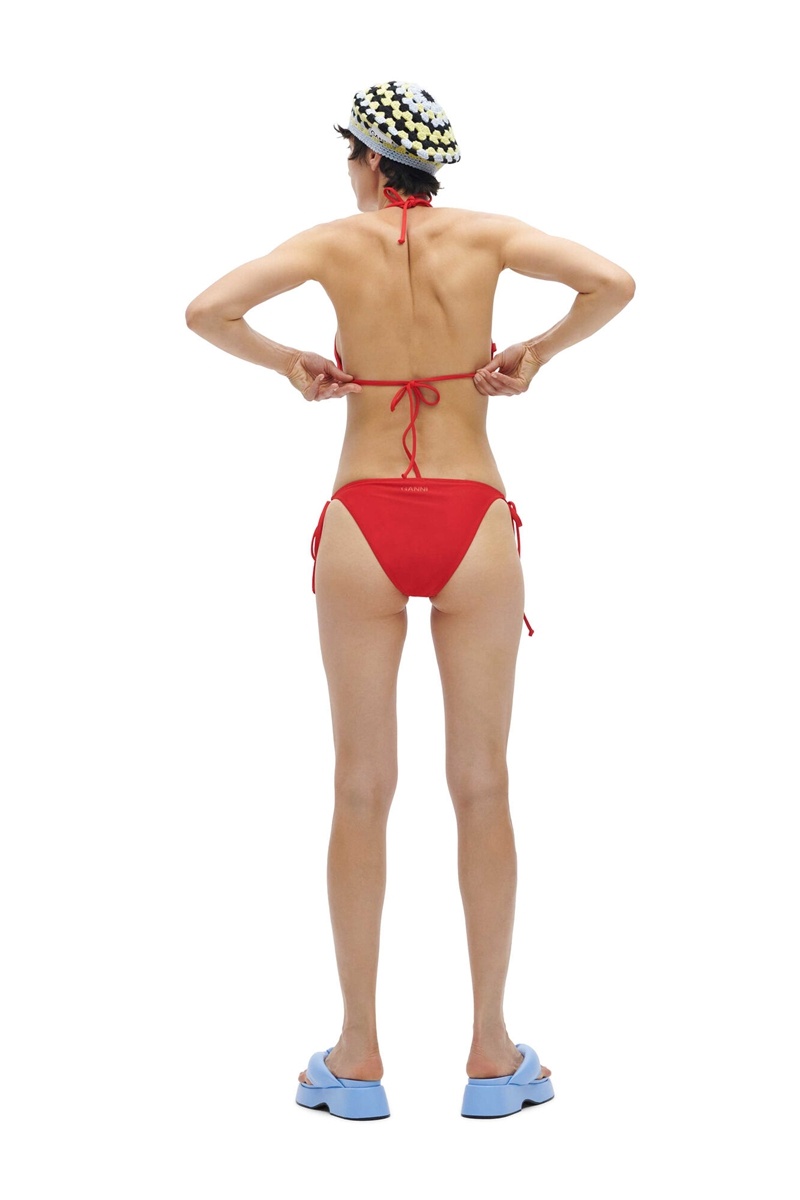 Ganni String Bikini Bottom Bademode Rot | PJEKV9361