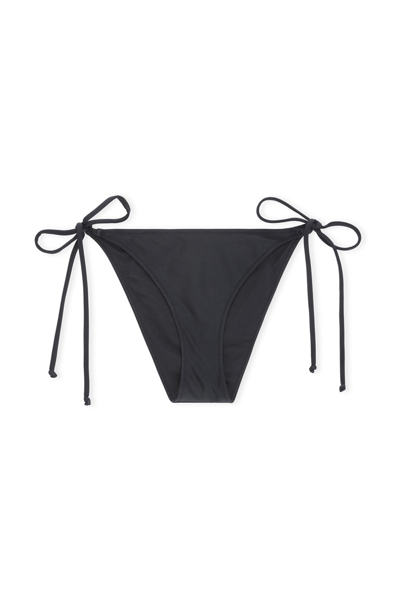 Ganni String Bikini Bottom Bademode Schwarz | RKXDH2540