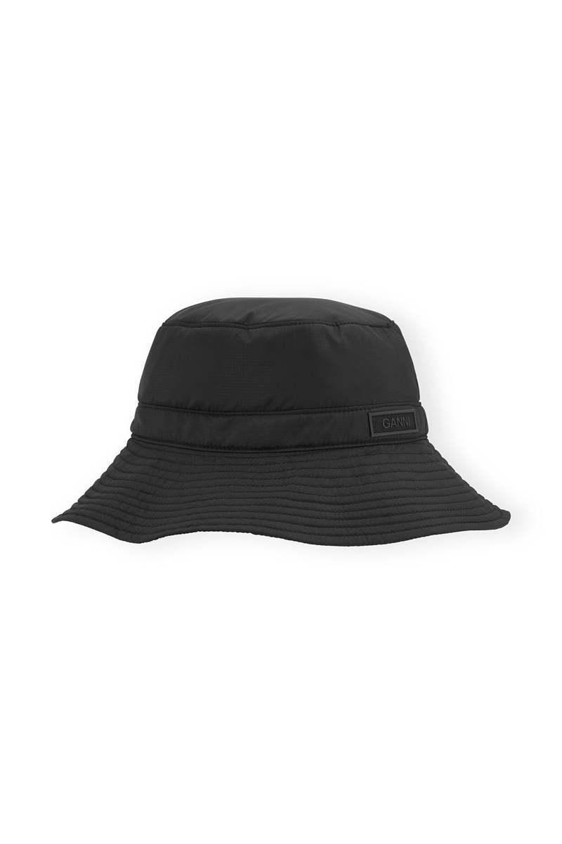 Ganni Tech Bucket Hüte Schwarz | ITFMP2817