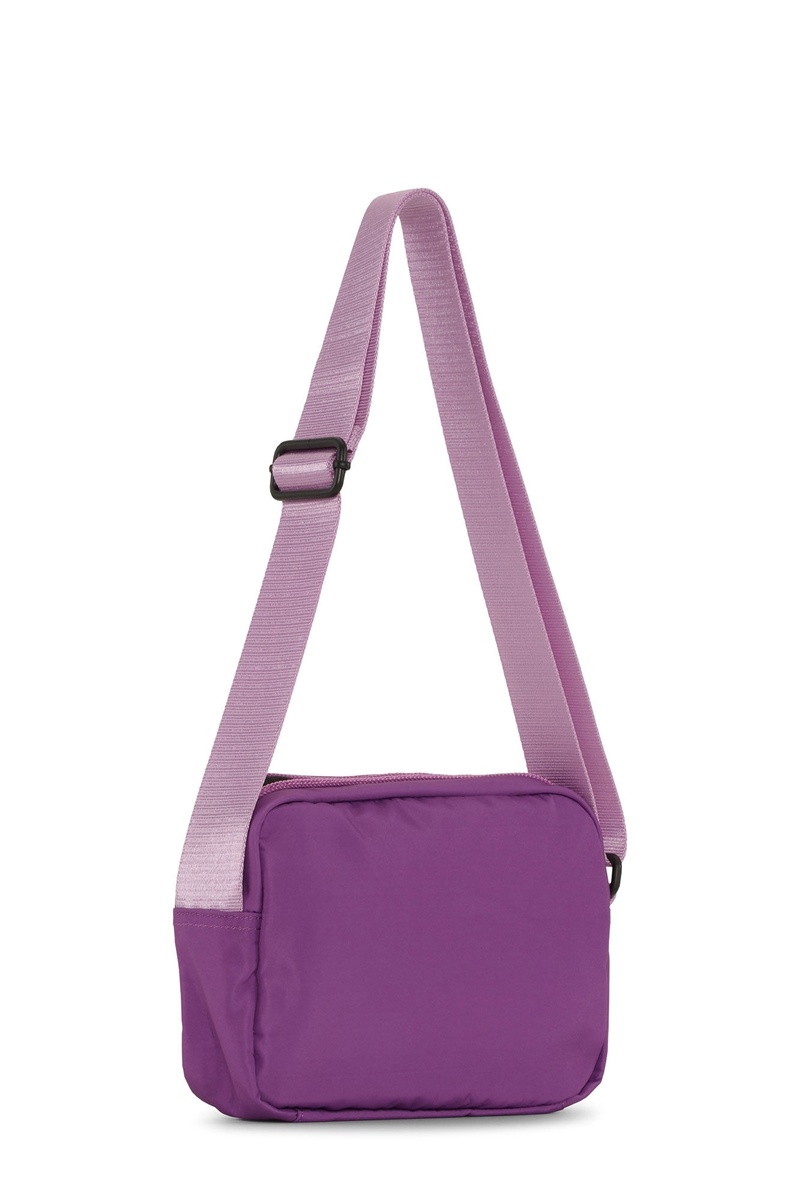 Ganni Tech Festival Crossbody Tasche Lila Bordeaux | MSZNH5609