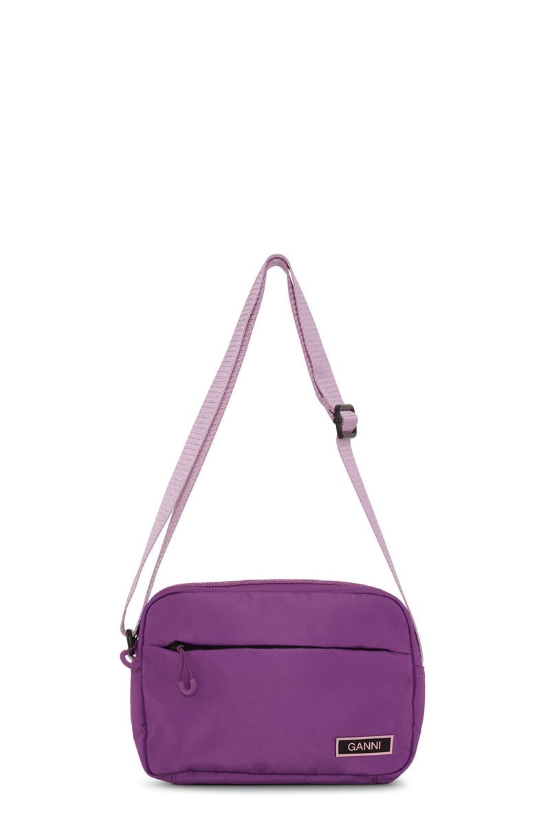 Ganni Tech Festival Crossbody Tasche Lila Bordeaux | MSZNH5609