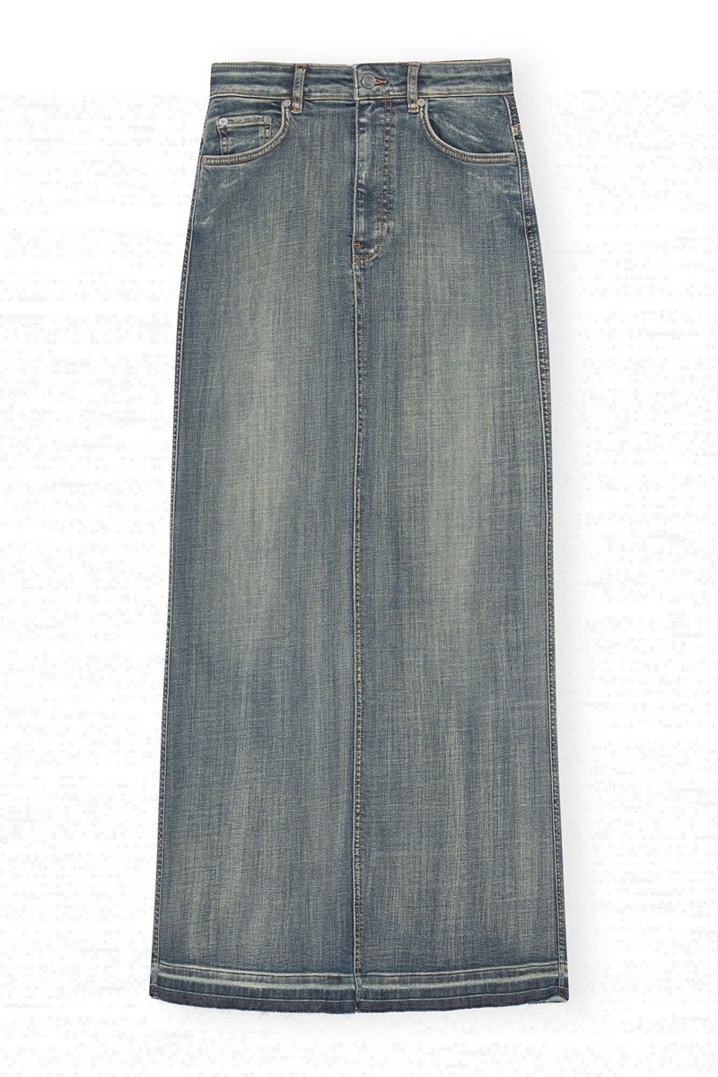 Ganni Tint Edge Denim GolfSkirts Waschen | XRZEB7825