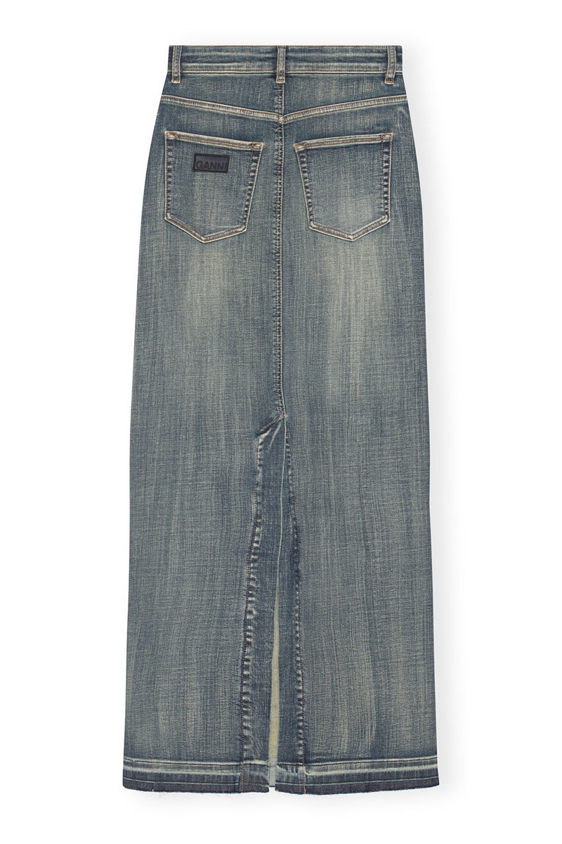 Ganni Tint Edge Denim GolfSkirts Waschen | XRZEB7825