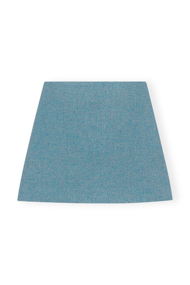 Ganni Twill Wolle Suiting Mini GolfSkirts Hellblau | DOMBU8590