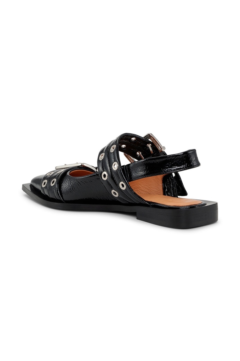 Ganni Weite Welt Schnallen Ballerinas Flat Schwarz | VWEKB2408